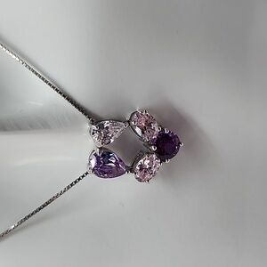 Elegant Purple and Silver Necklace (New)